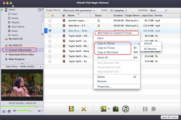 Convert and transfer any videos/audios to iPod