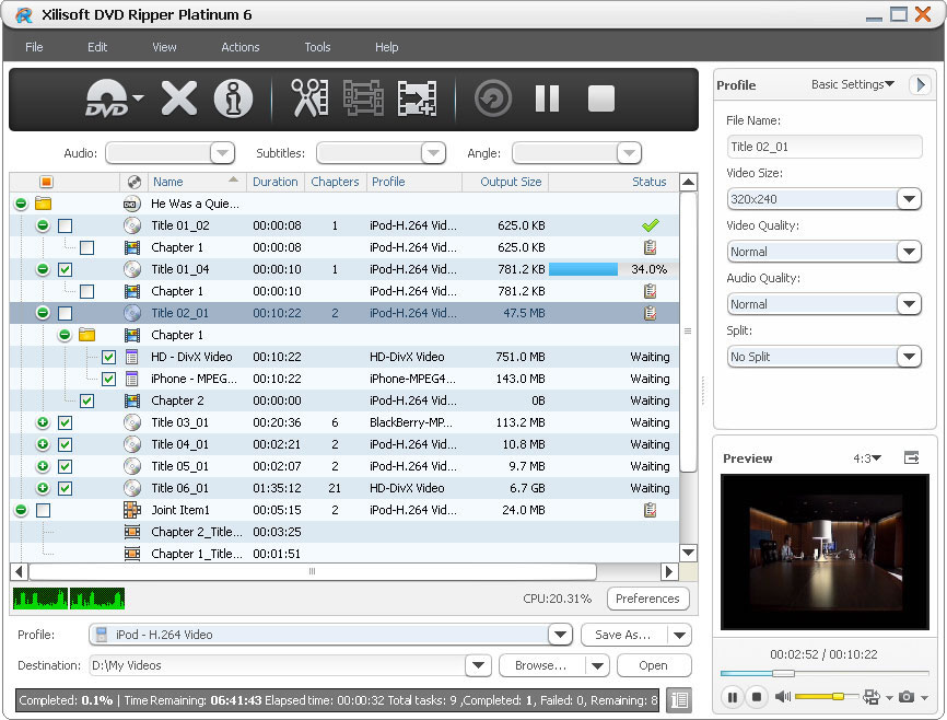 Click to view Xilisoft DVD Toolkit Platinum 6.5.3.0310 screenshot