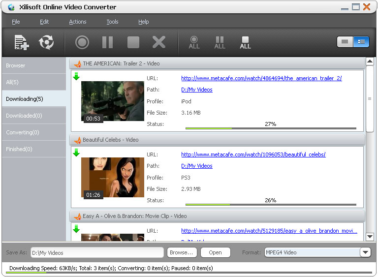 Click to view Xilisoft Online Video Converter 2.0.20.0902 screenshot