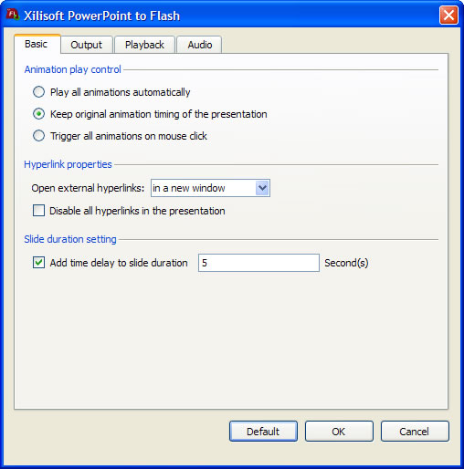 Click to view Xilisoft PowerPoint to Flash 1.0.1.1018 screenshot