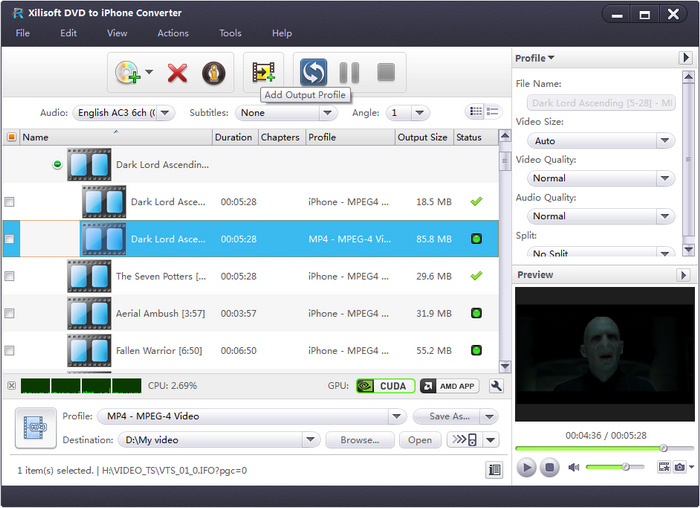 Xilisoft DVD to iPhone Converter - convert DVD to iPhone, convert DVD to iPhone